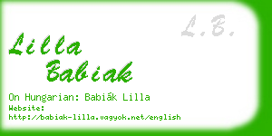 lilla babiak business card