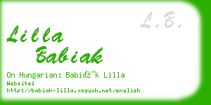 lilla babiak business card